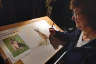 kunstenares Claire tekent wilde dieren